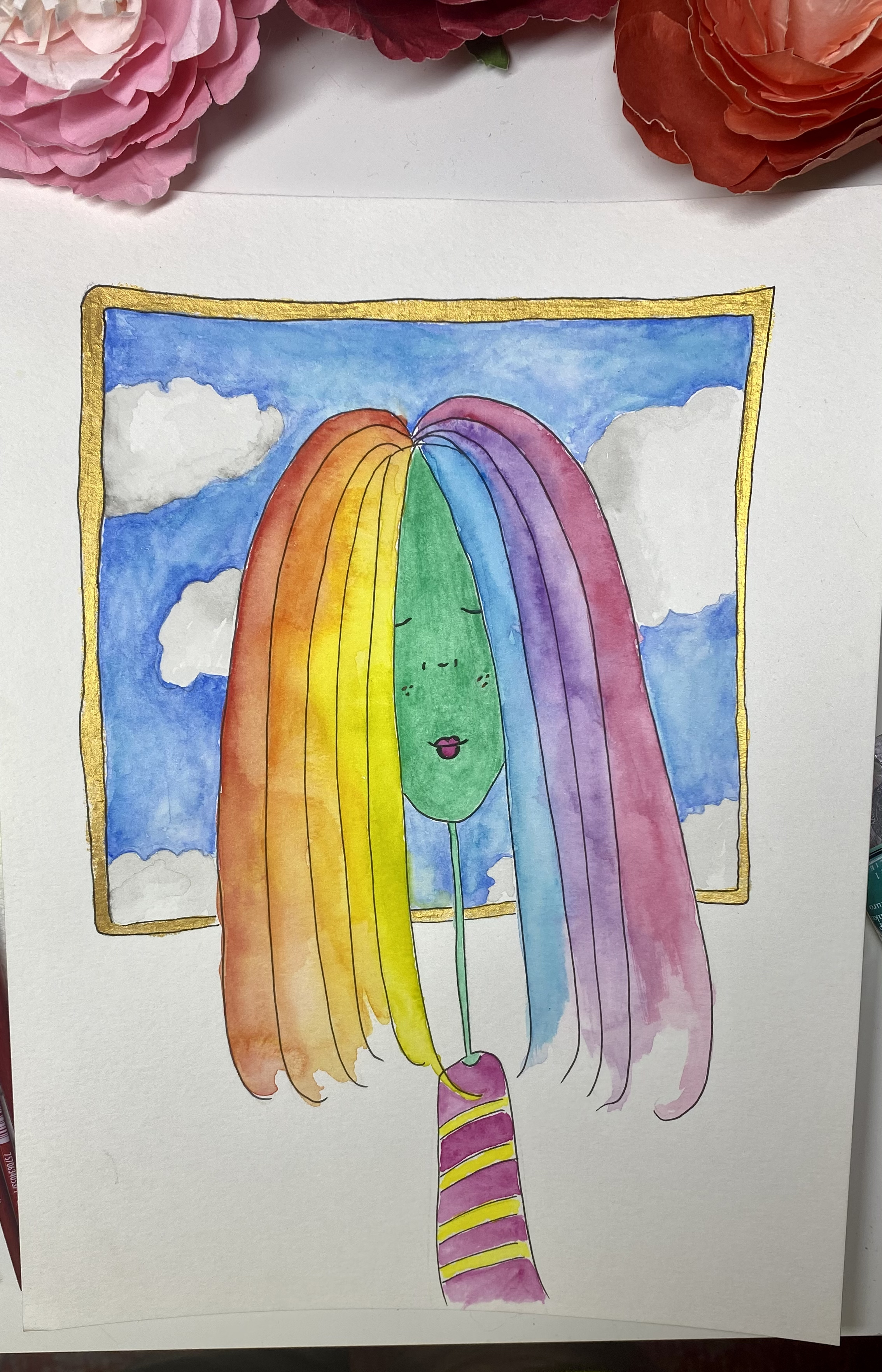 Watercolour — Rainbow Hair